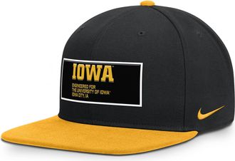 Nike Iowa On-Field Pro Nike Mens Dri-FIT College Adjustable Hat in Black | NC12057YIA-PNR