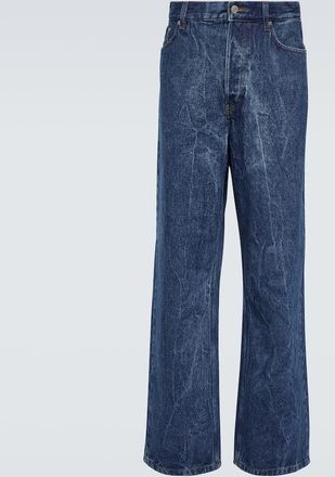 Dries Van Noten Marble-wash wide-leg jeans