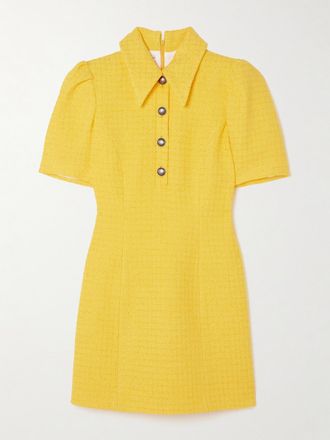 Alessandra Rich Abito Mini In Boucl&eacute; - Giallo