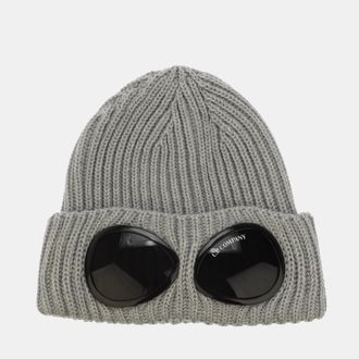 C.P. Company Accessoires C.P. Company Extrafine Merino Wool Goggle Beanie in Grijs