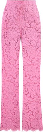 Dolce & Gabbana Womens Pink Lace Pant viscose - Size EU 42 (Womens)