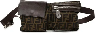Fendi Zucca Brown Canvas Leather Sling Bag (Pre-Owned)