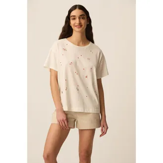 des petit hauts Geborduurd T-shirt met korte mouwen, ILIA