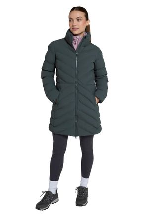 Mountain Warehouse Anmore Womens Padded Jacket - Thermal Tested -35 &deg;C & Water-Resistant Long Coat with Pockets, Womens - Autumn Winter Outdoors, Travelling & Hiking Kha