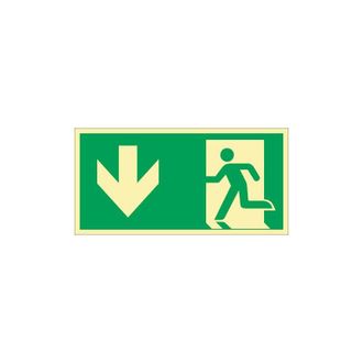 OEM Fp - Se&ntilde;al De Evacuaci&oacute;n Din En Iso 7010 L297xw148mm Salida De Emergencia Transversal / Con L&aacute;mina De Figura