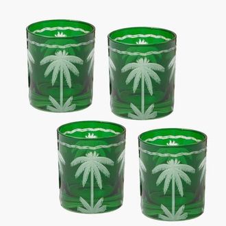 Mrs. Alice Emerald Palm Tree Glasses in Green at Nordstrom