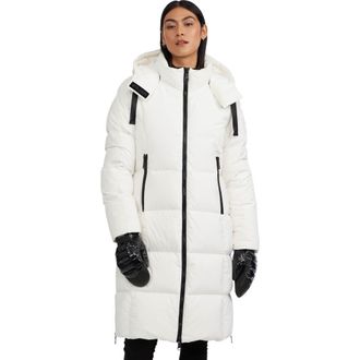 Pajar Zaniah Long Channel Quilted Puffer in White Opal at Nordstrom, Size Large