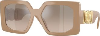 Versace Brown Gradient Grey Mirror Silver Square Ladies Sunglasses VE4478U 549961 55