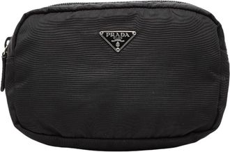 Prada Black Nylon Leather Pouch (Pre-Owned)