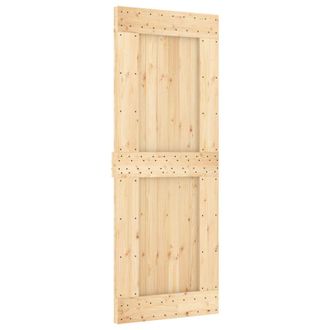vidaXL Puerta Corredera Narvik 80 X 210 Cm (152,5 Cm) Natural Y Negro Vidaxl