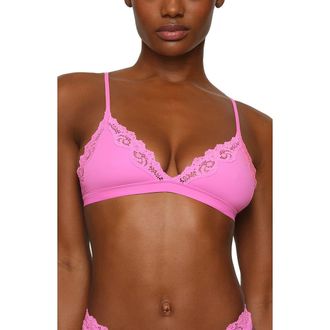 SKIMS Fits Everybody Corded Lace Triangle Bralette in Neon Orchid at Nordstrom, Size 2 X