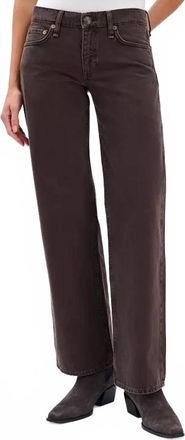 Rag & Bone Saige Low Rise Full Relaxed Straight Jeans In Dark Brown