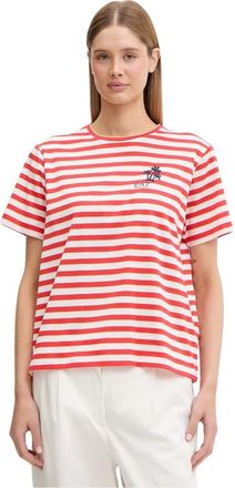 Emporio Armani Gestreepte T-shirt - Dames - T-shirts - Veelkleurig - L - Katoen - Tops