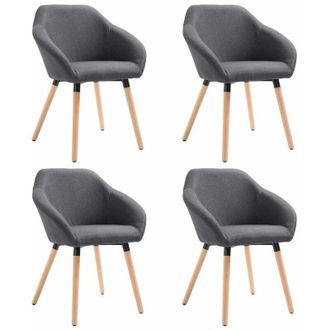 vidaXL Sillas De Comedor Giratorias 4 Unidades Tela Gris Oscuro Vidaxl