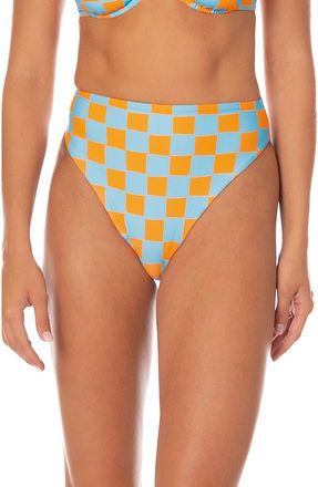 Maaji Breeze Beat Sully Reversible High Waist Bikini Bottoms in Open Blue at Nordstrom, Size Medium
