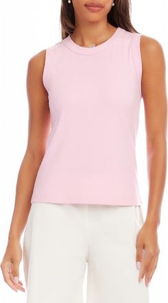 Karen Kane Crewneck Rib Tank in Pink at Nordstrom, Size X-Large