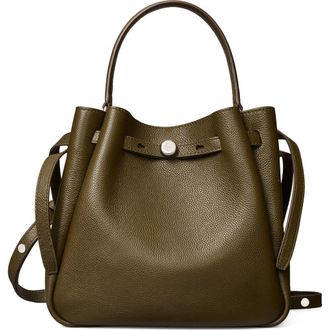Tory Burch Romy Pebble Leather Bucket Bag in Leccio at Nordstrom