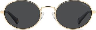 Polaroid Sunglasses Occhiali da sole ovali anni 90 color oro con lenti polarizzate grigie