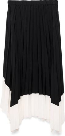 Mango Pleated Asymmetric Maxi Skirt in Black at Nordstrom, Size X-Large