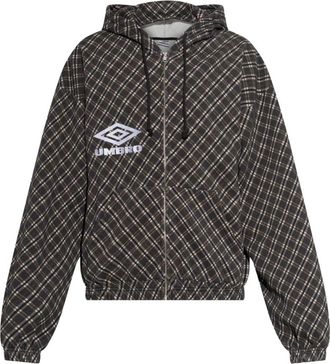 Umbro Checked Pattern Sweatshirt - Heren - Trainingsjackets - Bruin - S - Katoen - Fitness