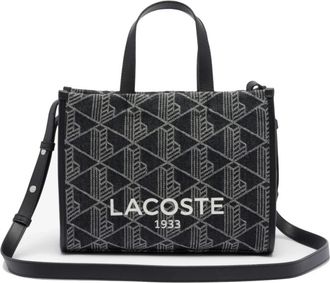 Lacoste Small Heritage Tote - Dames - Shoppers - Zwart - ONE Size - Katoen - Tassen