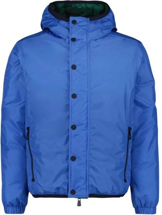 Moncler Omkeerbare Ge&iuml;soleerde Jas met Capuchon - Heren - Winterjassen - Blauw - XL - Leer - Jassen
