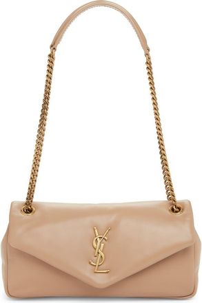 Saint Laurent Calypso Lambskin Leather Shoulder Bag in Dark Toffee at Nordstrom