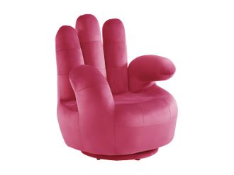 Vente-Unique Poltrona A Forma Di Mano Girevole In Velluto Fucsia - Catchy