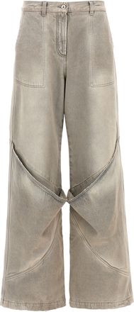 The Attico Used Effect Jeans Grigio-Donna