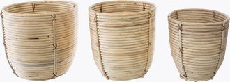 Atmosphera Atmosphera - Juego De 3 Macetas - Rat&aacute;n D35 Cm Cr&eacute;ateur DInt&eacute;rieur