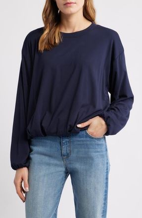 Wit & Wisdom Blouson Knit Top in Navy at Nordstrom, Size X-Small