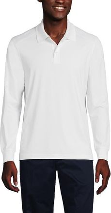 Lands End School Uniform Long Sleeve Rapid Dry Polo Shirt in White at Nordstrom, Size X-Large