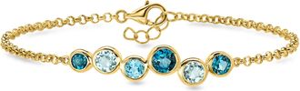 Ross-Simons Tonal Blue Topaz Bracelet in 18kt Gold Over Sterling