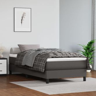 vidaXL Vidaxl - Colch&oacute;n De Muelles Ensacados Cuero Sint&eacute;tico Gris 80x200x20 Cm