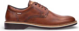 Pikolinos Pikolinos Mens Brown Leather Lace-Up Derby Comfort Shoes - Claret