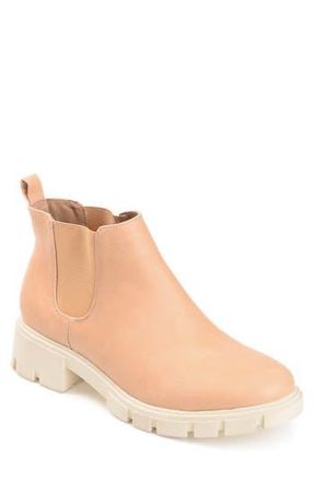 Journee Collection Rorke Lug Sole Chelsea Boot in Nude at Nordstrom Rack, Size 6.5