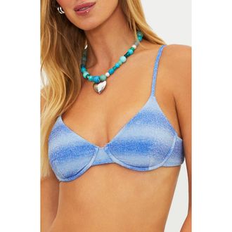 Beach Riot Camilla Metallic Underwire Bikini Top in Sapphire Sea at Nordstrom, Size X-Large