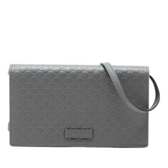 Gucci Pre-owned Cross Body Bags, female, Gray, Size: ONE SIZE Pre-owned Embossed Leather Crossbody Bag