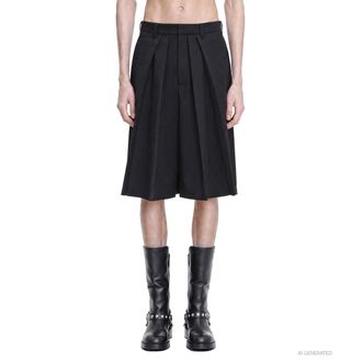 Ann Demeulemeester Charley Pleated Wool Shorts