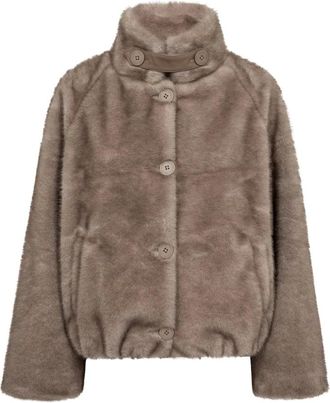Mos Mosh MMHilda Chaqueta de Pelo Sint&eacute;tico - Jackets - Mujer - Beige - XS