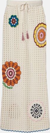 Alemais Al&eacute;mais Gonna lunga Elma in cotone con ricamo in crochet