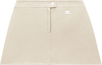 Courrèges Iconique vinyl skirt - women - Polyurethane/Cotton/Spandex/Elastane - 42 - Neutrals