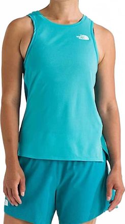 The North Face Summit Series High Trail Run Tank In Galactic Blue/deep Teal