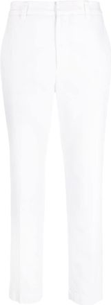 Brunello Cucinelli cropped-leg cotton trousers - women - Cotton/Cotton/Spandex/Elastane/Lyocell - 48 - White