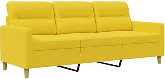 vidaXL Sof&aacute; De 3 Plazas De Tela Amarillo Claro 180 Cm Vidaxl