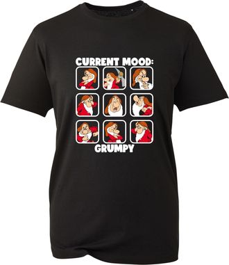 Generic Grumpy Dwarf Current Mood: Grumpy Mens T-Shirt - Black, Humorous Cartoon Tee (Black, 2XL)