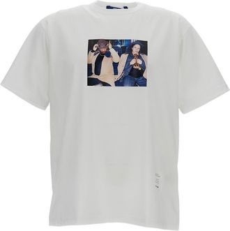 Junya Watanabe White Printed Crew-Neck Cotton T-Shirt