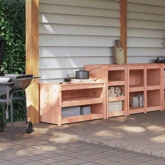 Berkfield Home Outdoor Kitchen Cabinets 2 pcs Solid Wood Douglas in Brown