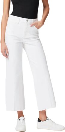 Paige Womens Anessa With Raw Hem Pants In Crisp White