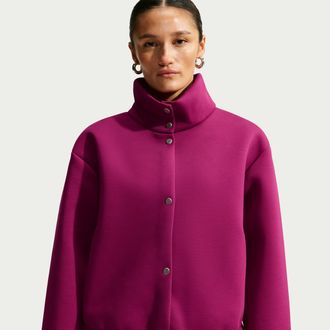 Nike Womens Article Fleece Oversized Jacket in Red | IX7055-630